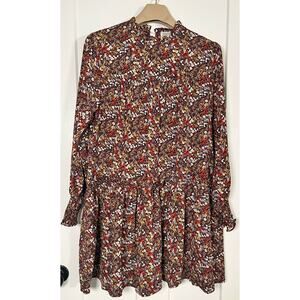 Molly Bracken Floral Dress Size‎ Medium Tiered Long Sleeve